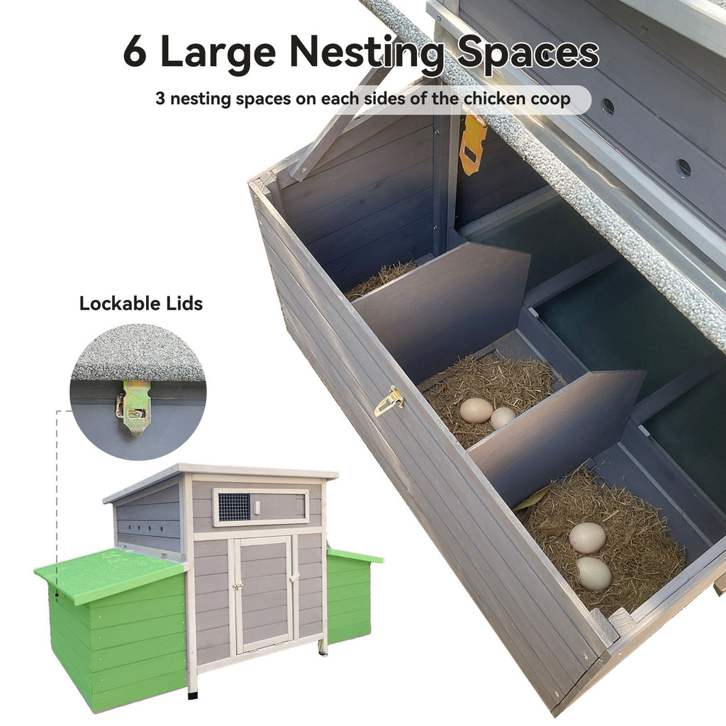 Large Chicken Coop Outdoor Hen House With Dual Nesting Boxes