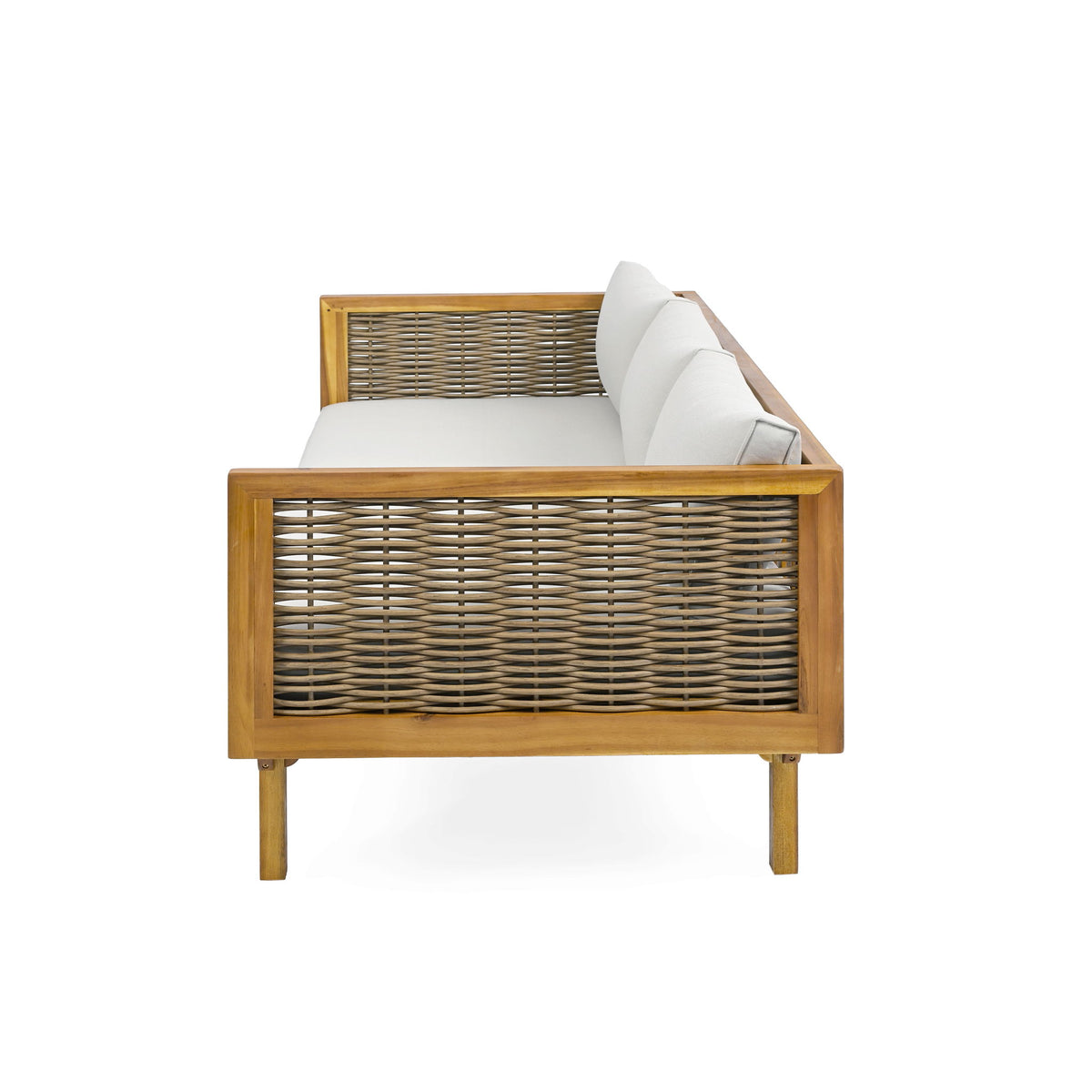 Claremont - 3 Seater Daybed With Rattan Arms - Teak