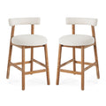 Counter Stool For Kitchen, Dining & Cafe (Set of 2) - Natural / Beige