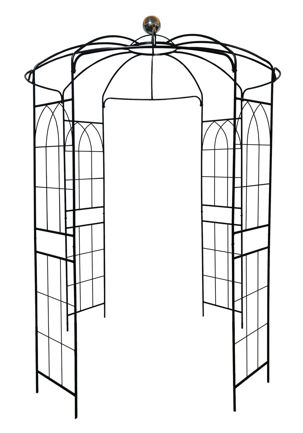 Metal Garden Arch Iron Garden Arbors Gazebo Dia High Birdcage Shape Pergola Pavilion For Wedding Ceremony