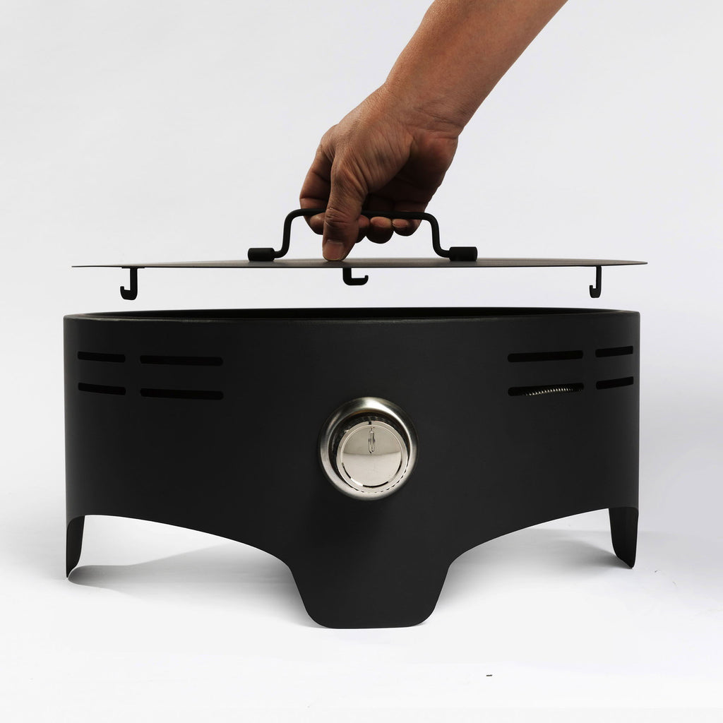 Propane Tabletop Gas Fire Pit, 40000 Btu Round For Outdoor - Black