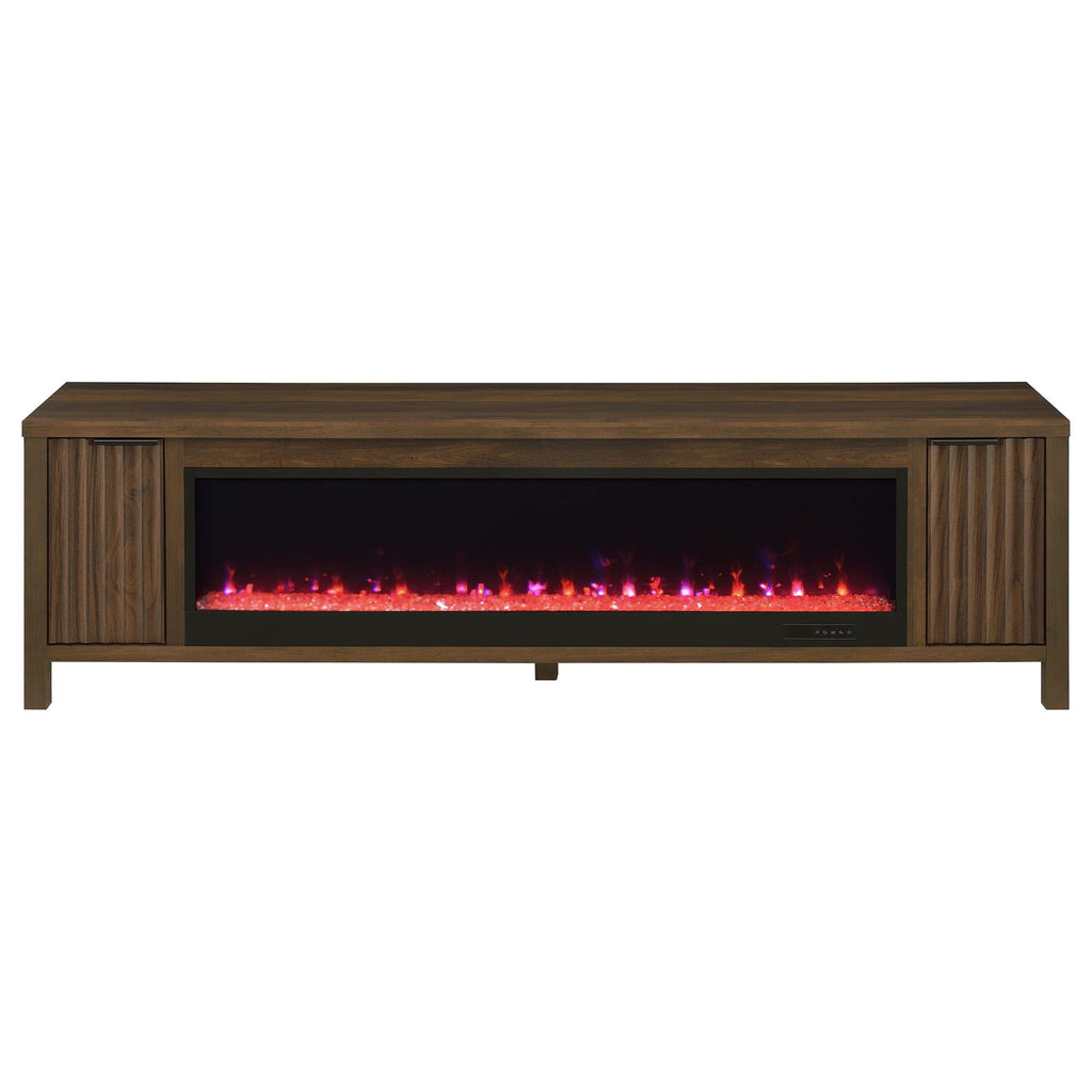 Alamitos - Electric Fireplace TV Stand With Flame Visualizer - Pine Wood