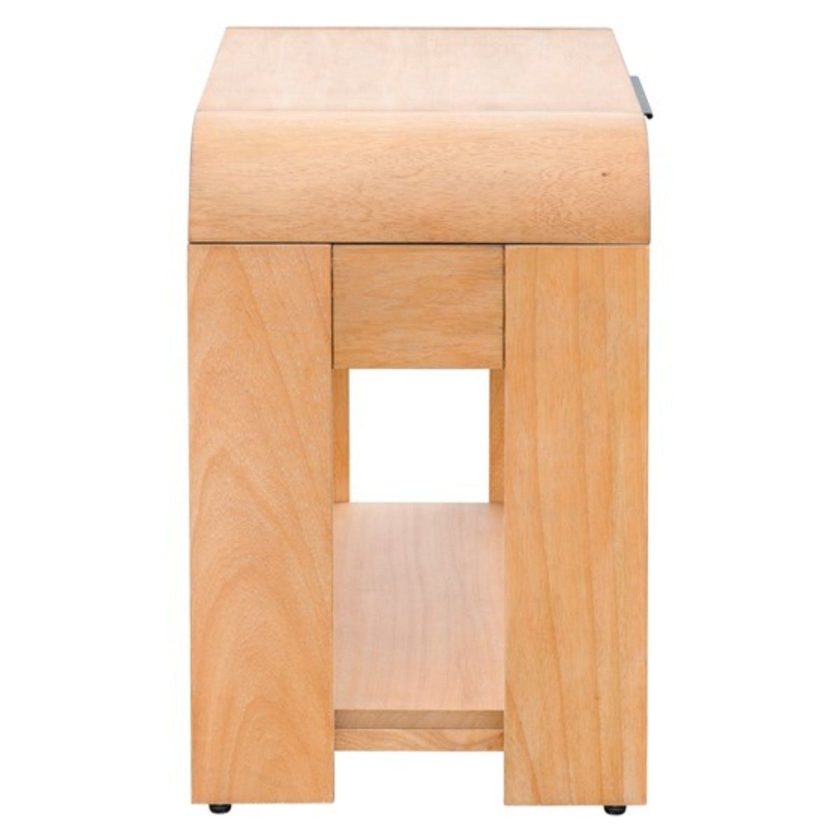 1 Drawer Waterfall Nightstand With Mid Century Design - Natural