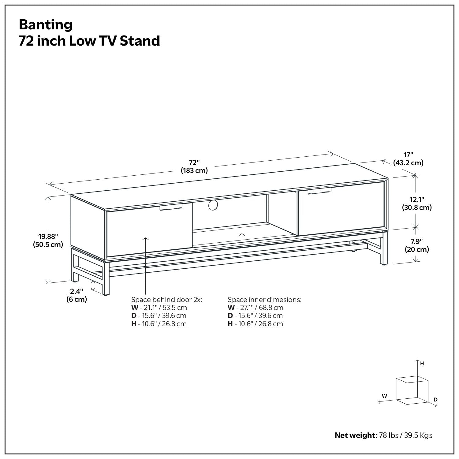 Banting - Low TV Stand - Walnut Brown