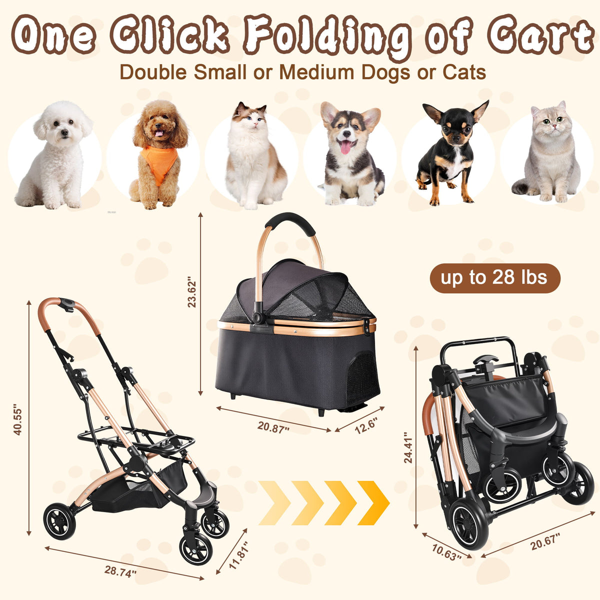 Pet Stroller For Dogs And Cats