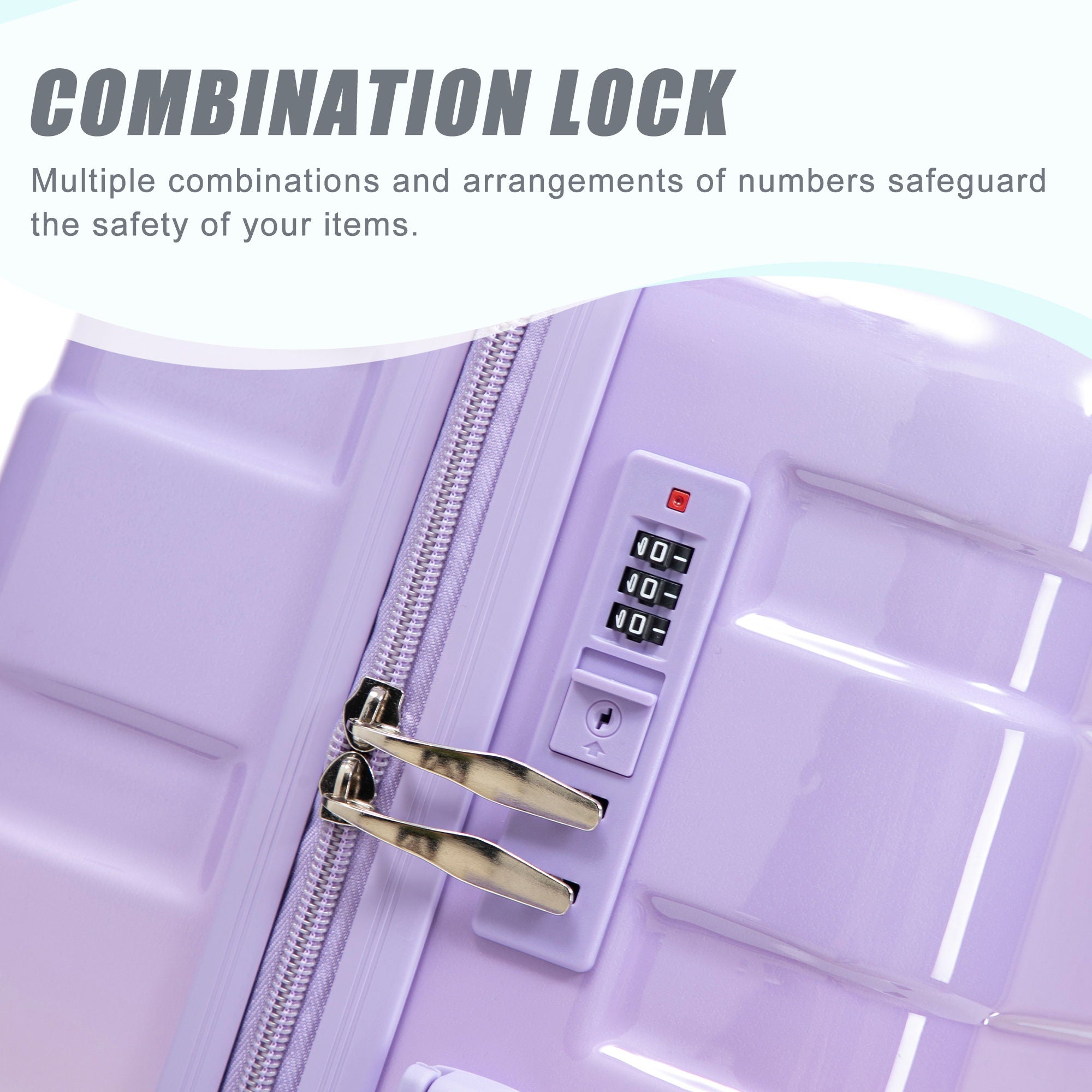 Luggage Set 20" /24" /28" With Combination Lock And Silent Wheels