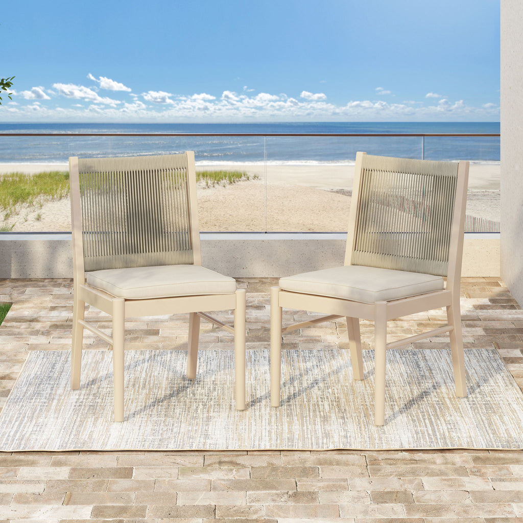 Cordoba - Dining Chair (Set of 2) Comfortable Armless Chairs - Beige