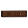 70" TV Stand With Ample Storage, Refined Curved Corners - Dark Brown