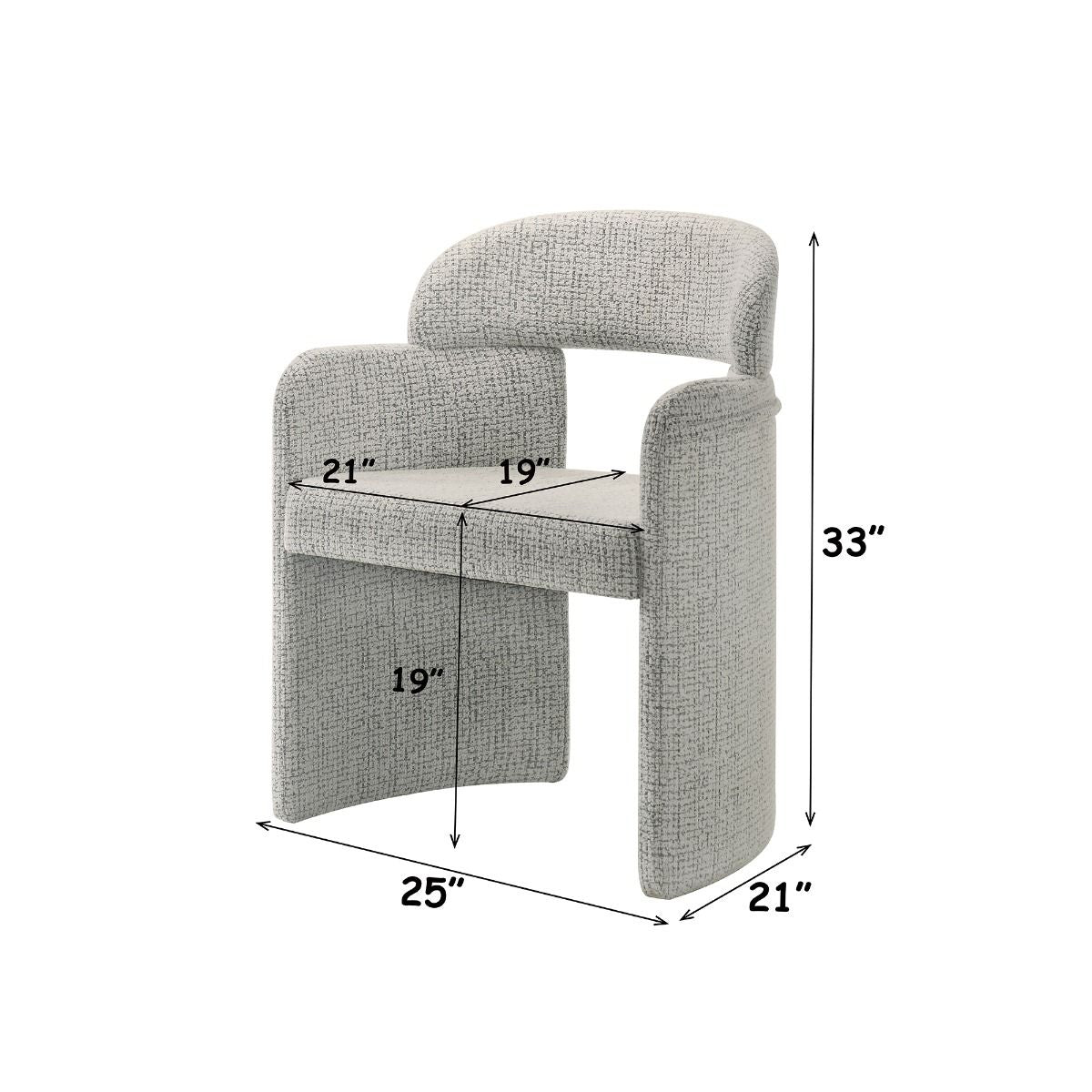 Kyree - Arm Chair (Set of 2) - Chenille & Walnut