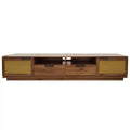 TV Stand With 2 Drawers And Open Shelving - Walnut