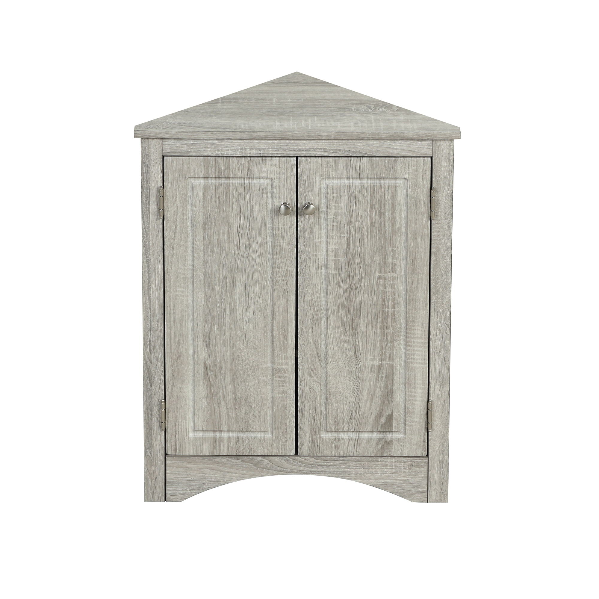Triangle Bathroom Storage Cabinet With Adjustable Shelves, Freestanding Floor Cabinet - Oak