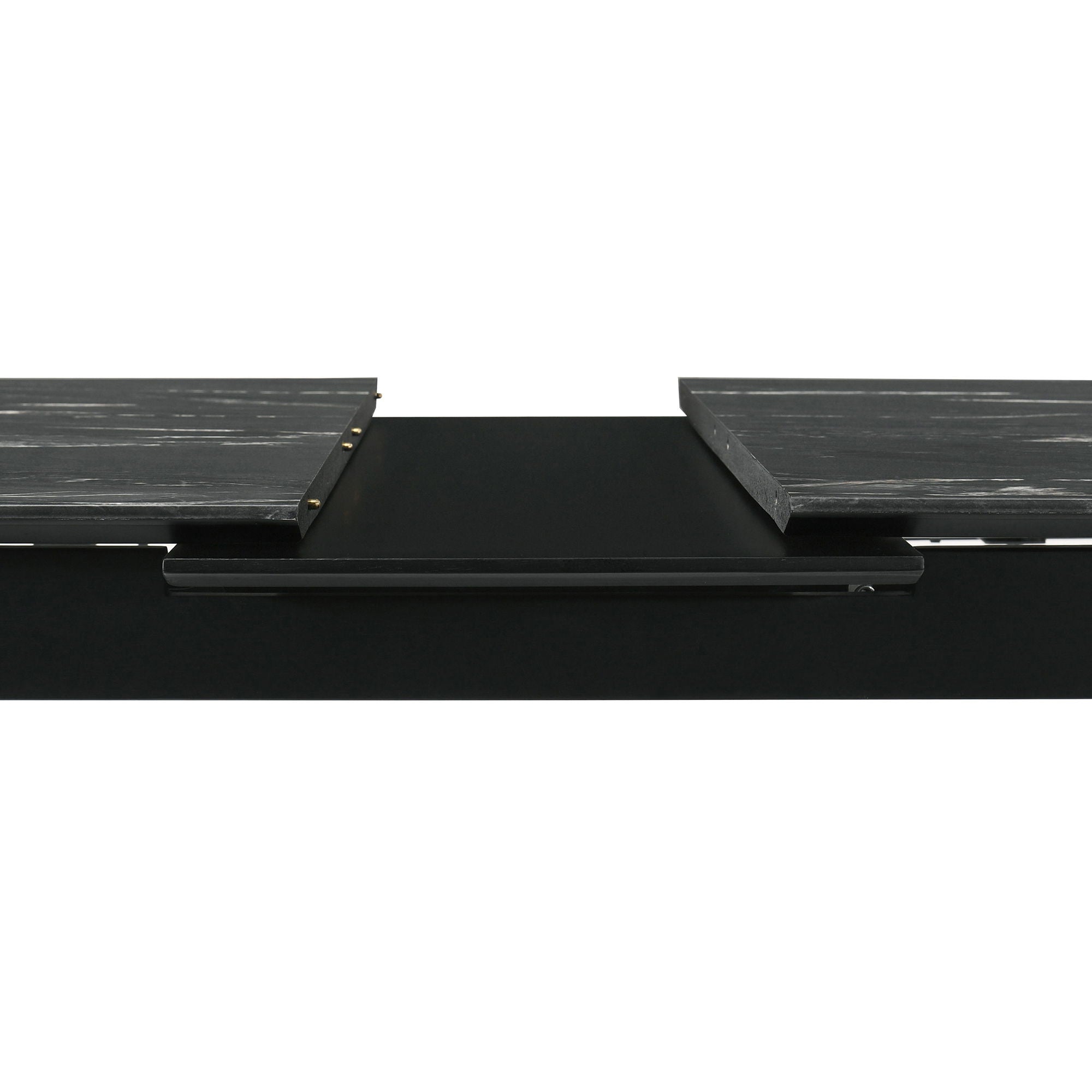 Bellingham - Dining Table With Self Storing Extension Leaf - Black Marble-Look Sintered Stone