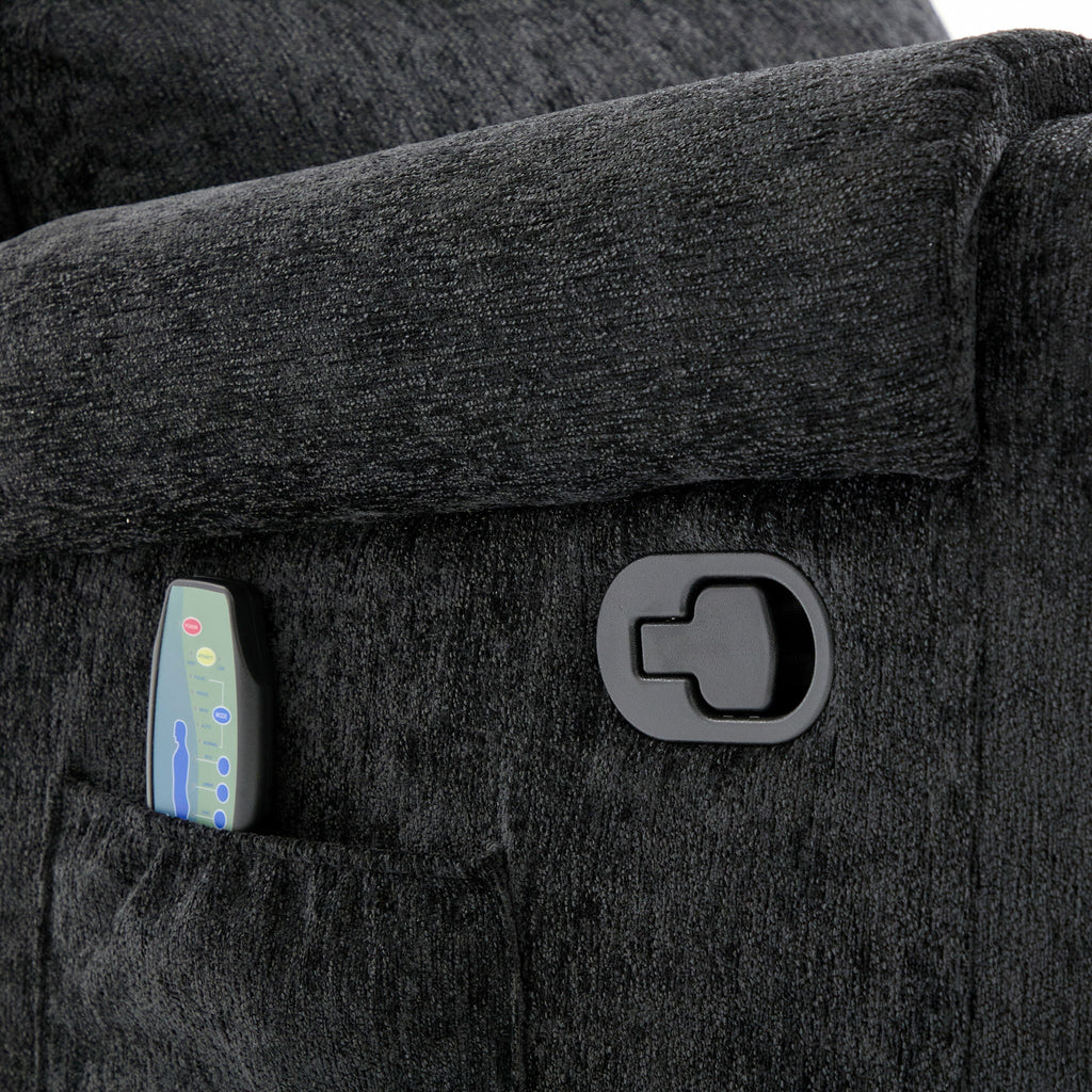Manual Recliner Massage Chair With Swivel Rocker, 8 Massage Modes, Side Storage Pocket
