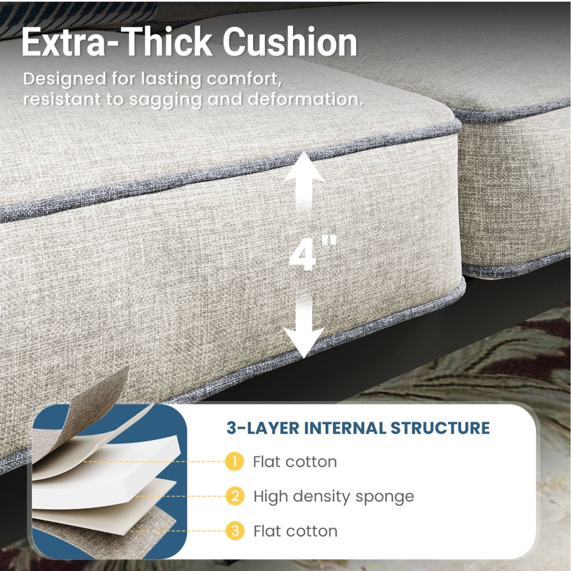 Patio Furniture Set & Coffee Table And Cushions For Backyard