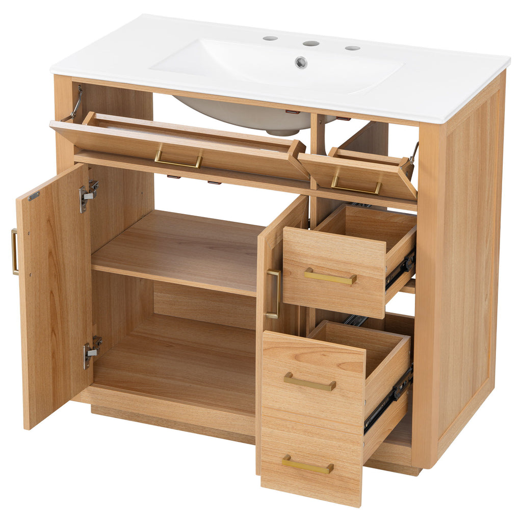 Bathroom Vanity & Sink, Soft Close Doors & Drawers - Wood