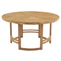 Outdoor Table With Umbrella Hole For Patio - Light Teak