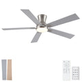 Low Profile Flush Mount Intergrated LED Ceiling Fan With Light And Reversible Quiet Motor