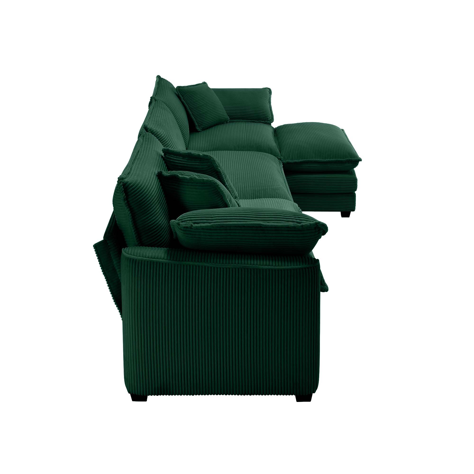 Modern Modular Cushion Sofa With Ottoman, Low Back, Deep Seating Sofa Set