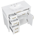 Bathroom Vanity With Sink, 4 Drawers, 2 Doors