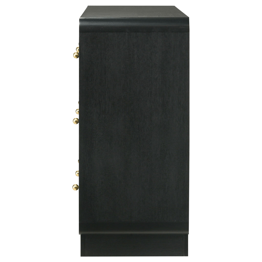 Burton - 6 Drawer Dresser Cabinet - Black