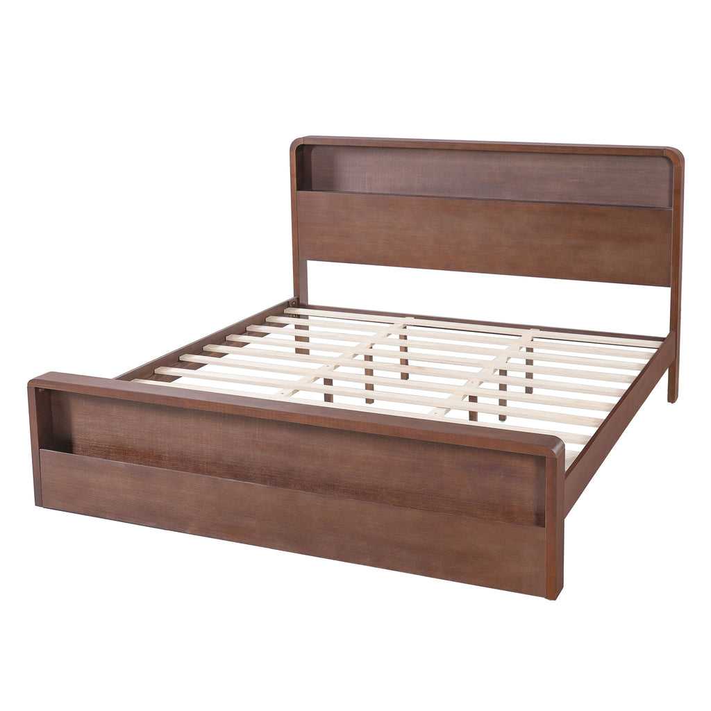 Bed Frame With Dual Open Storage Headboard And Footboard