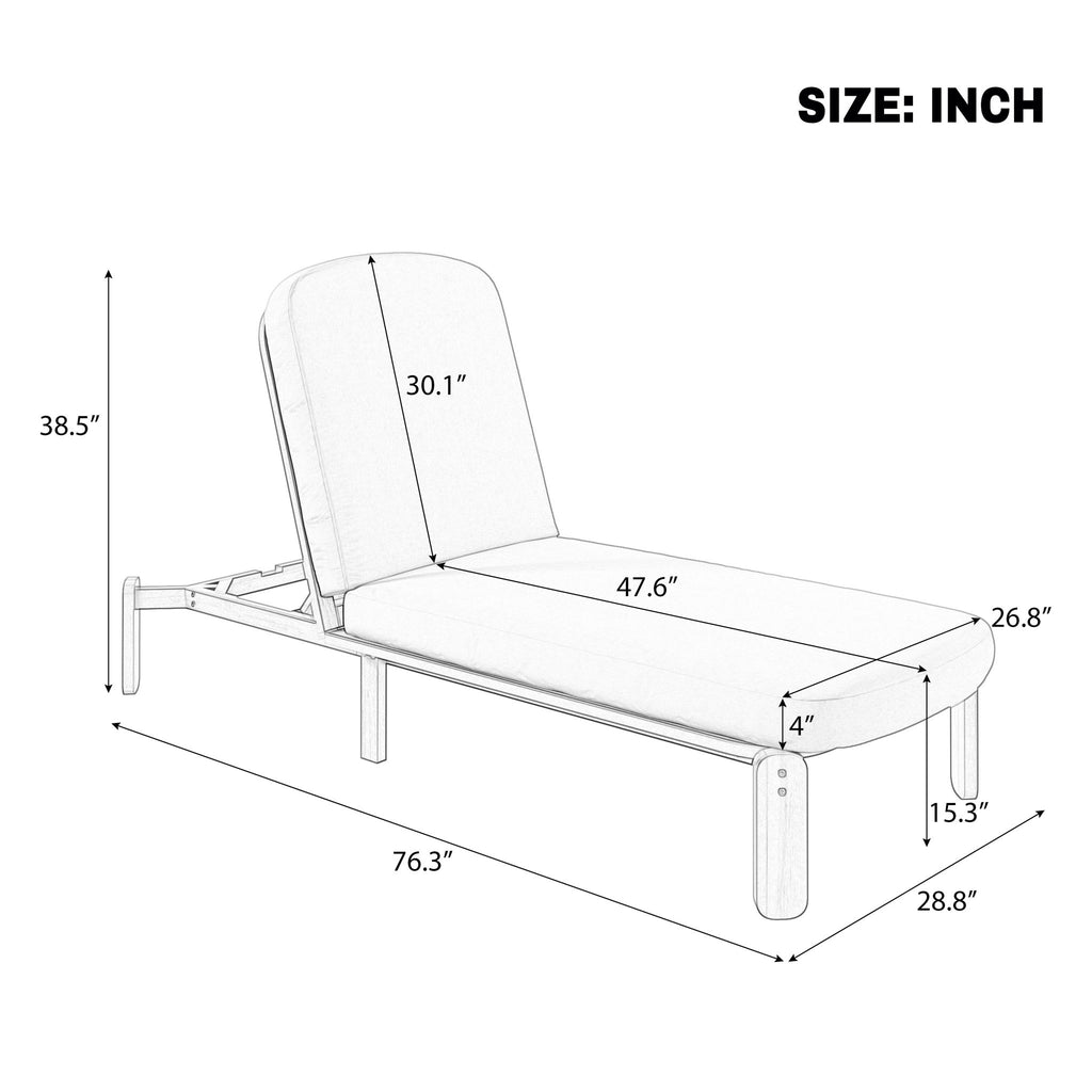 Outdoor Chaise Lounge With Adjustable Backrest