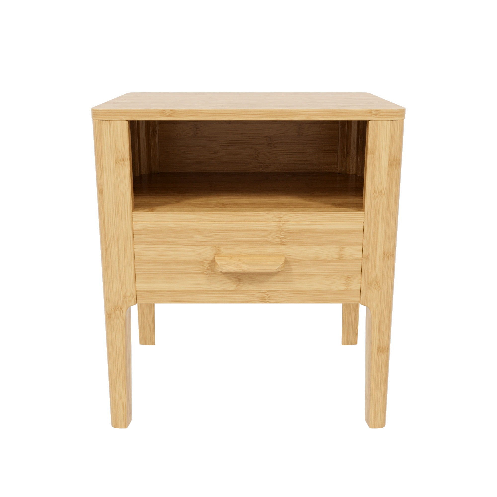 Modern Nightstand With Drawer And Open Shelf