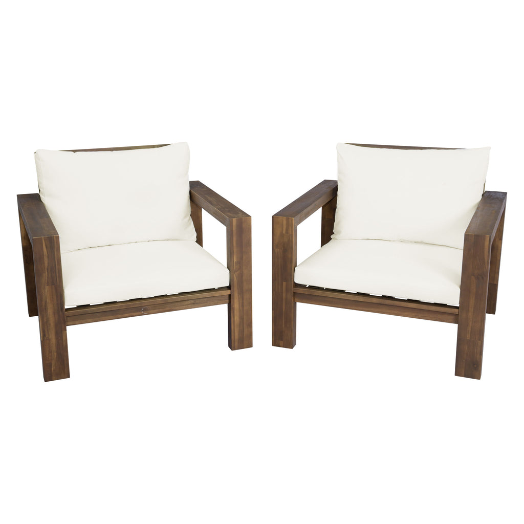 Stylish Outdoor Chair Set With Cushions For Garden (Set of 2)