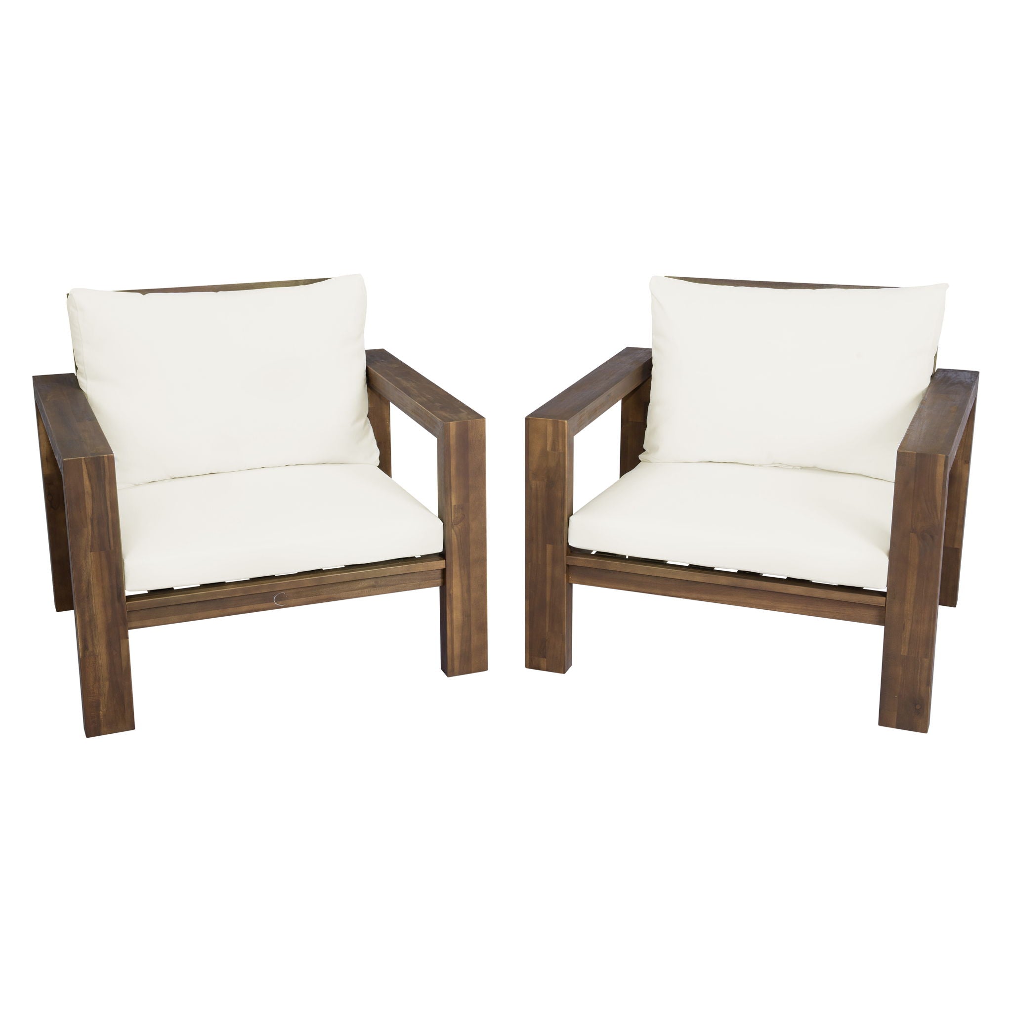 Stylish Outdoor Chair Set With Cushions For Garden (Set of 2)