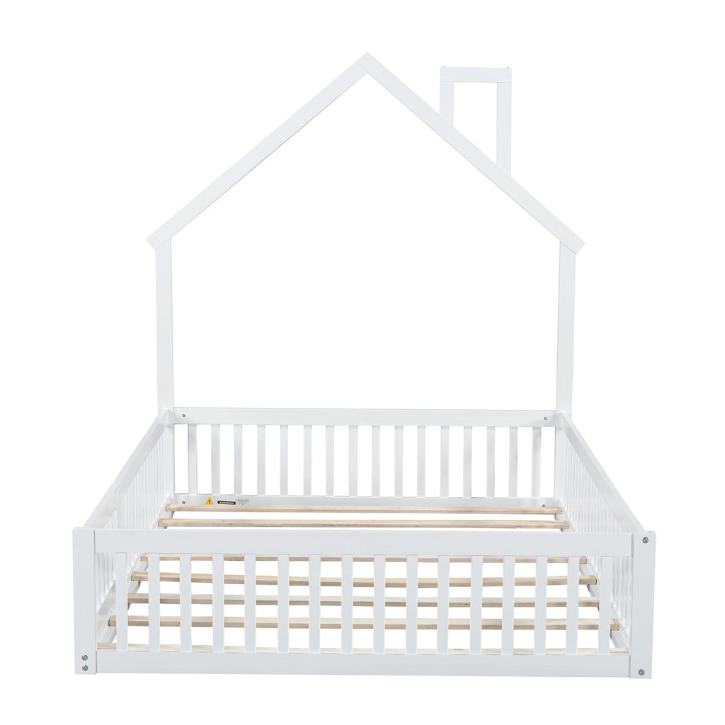 House Platform Bed With Guardrail