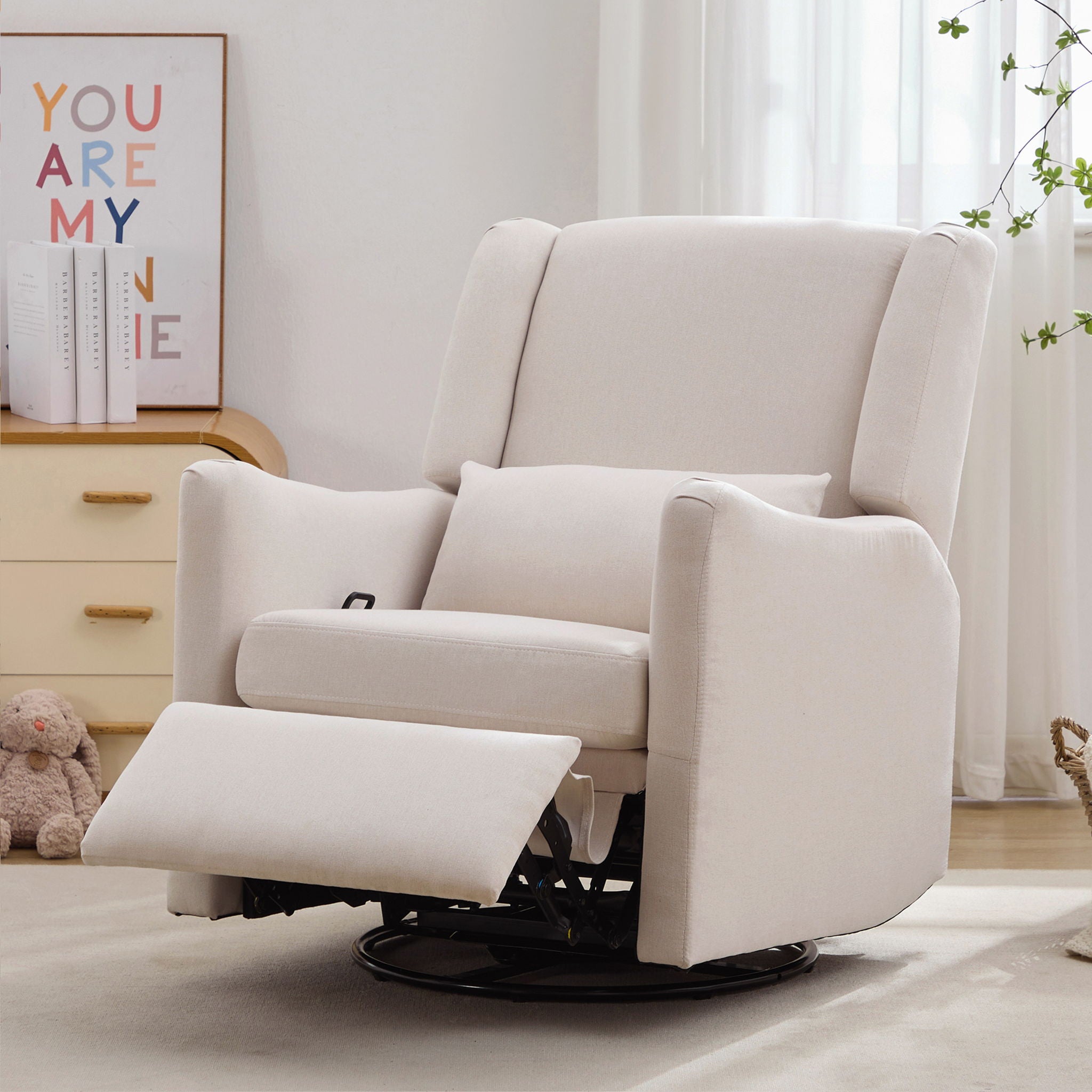 Wide Wingback Swivel Glider Rocker Recliner Chair