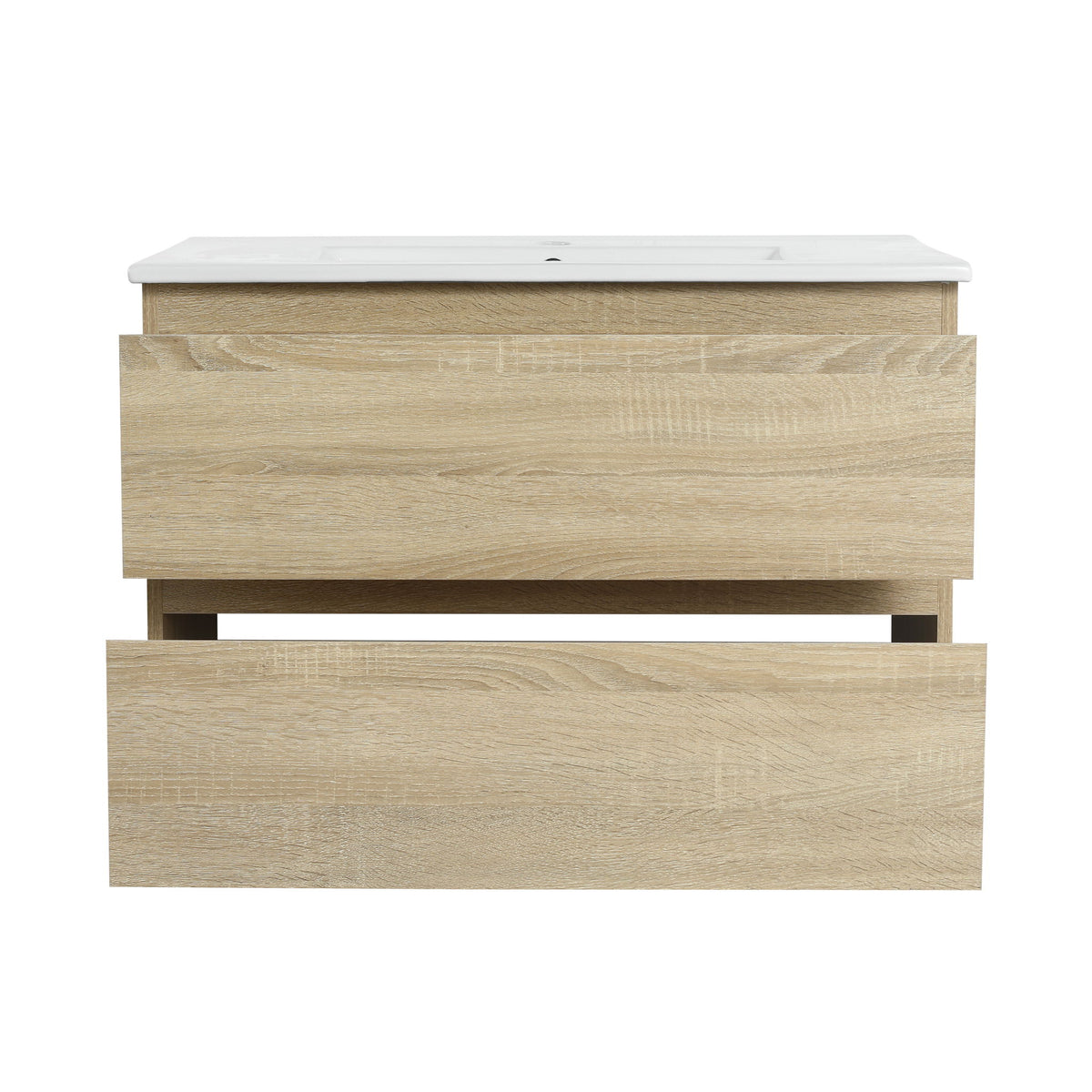 Wall Mounted Bathroom Vanity & Sink, 2 Soft Close Drawers