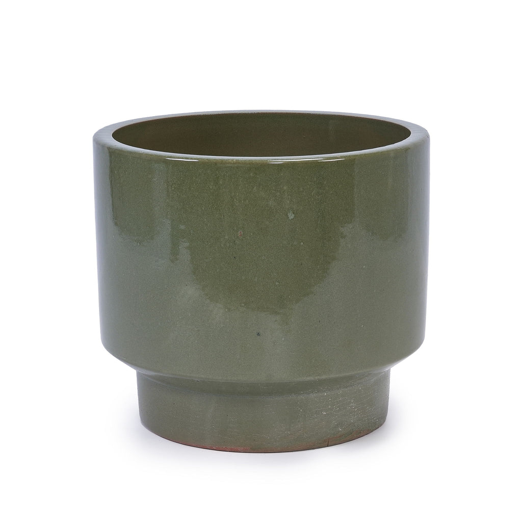 3 Pieces Ceramic Flowerpot, Planter For Patio, Garden Or Windowsills - Antique Light Green