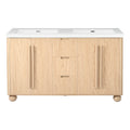 Double Sink Bathroom Vanity With Sinks, Soft Close Doors & 3 Drawers - Wood