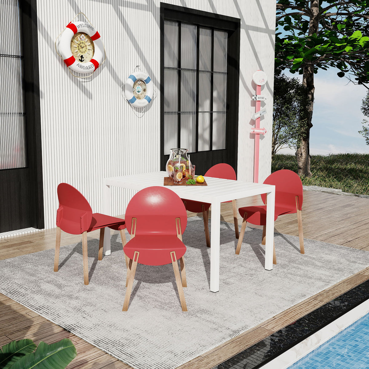 4 Piece Set Of Single Chairs With A Design Combining Modern And Traditional Elements