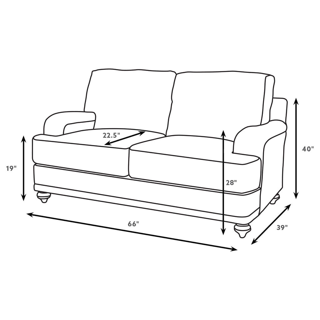 Brewster - Upholstered Loveseat With English Arms - Light Gray