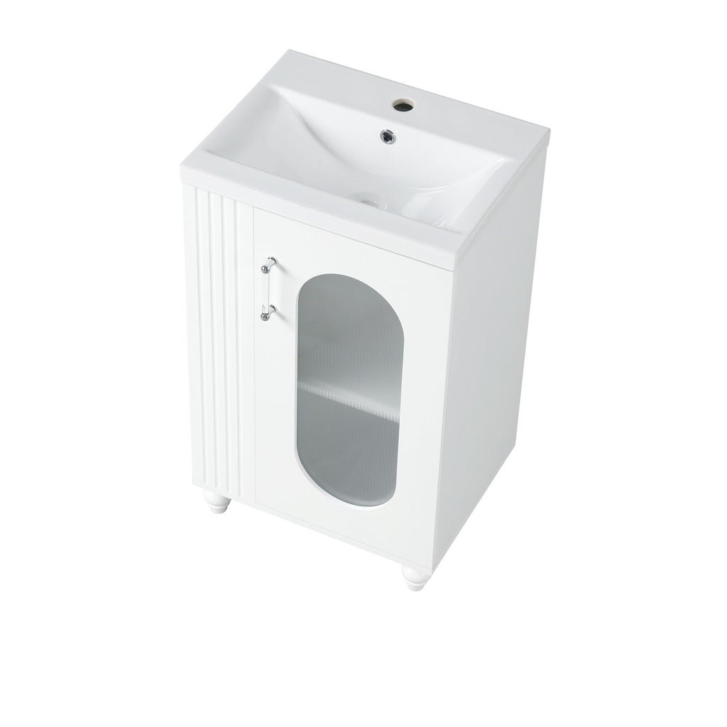 Modern Bathroom Vanity With Sink, Adjustable 2 Tier Shelf