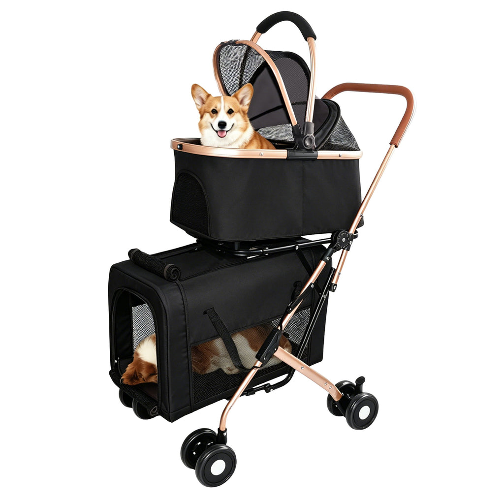 Double Pet Stroller For Dogs And Cats