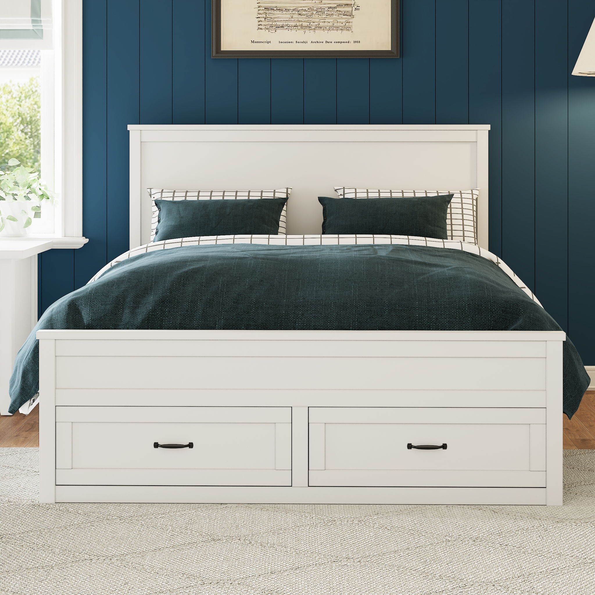 Modern Storage Platform Bed Frame With 6 Drawers