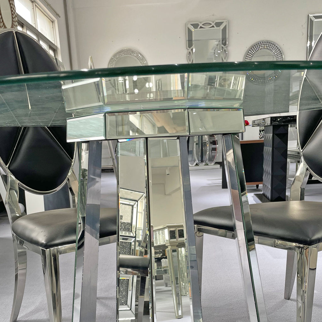 Round Dining Table For Kitchen - Silver
