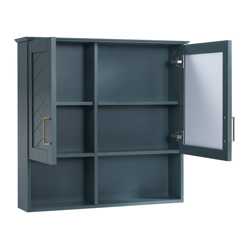 2 In 1 Wall-Mounted Mirror Cabinet With Adjustable Shelves, Soft-Close Doors, High-Definition Mirror & Storage
