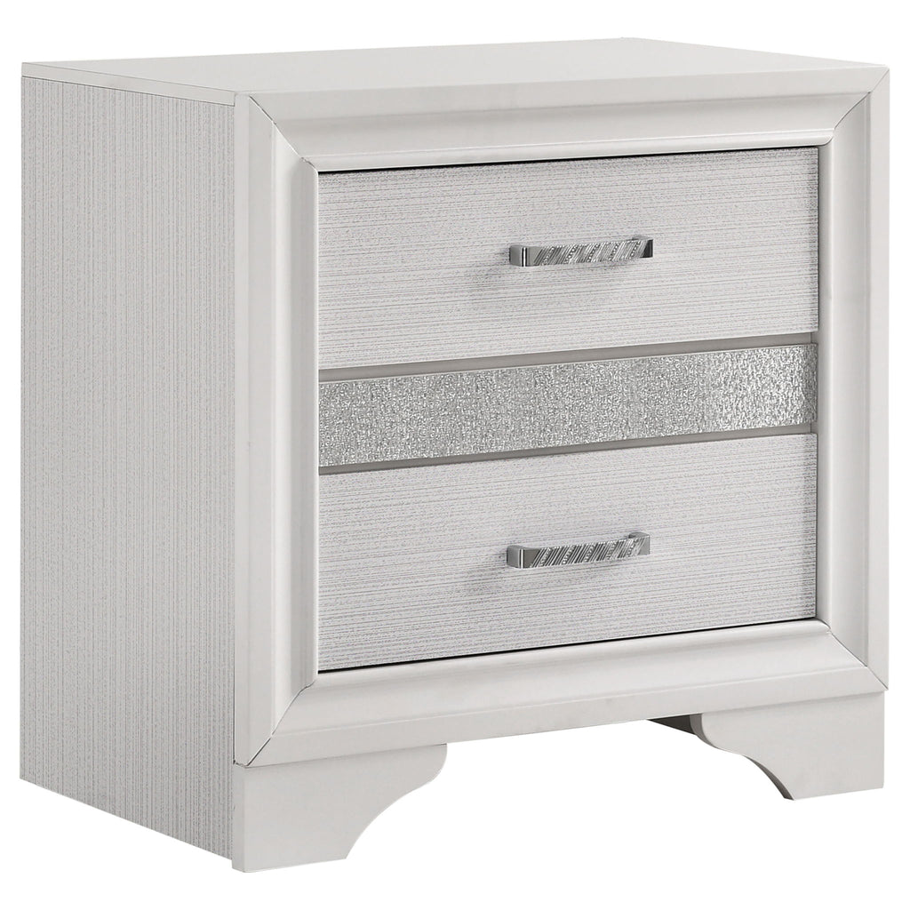 Modern Bedroom Set With Upholstered Headboard And Textured Storage