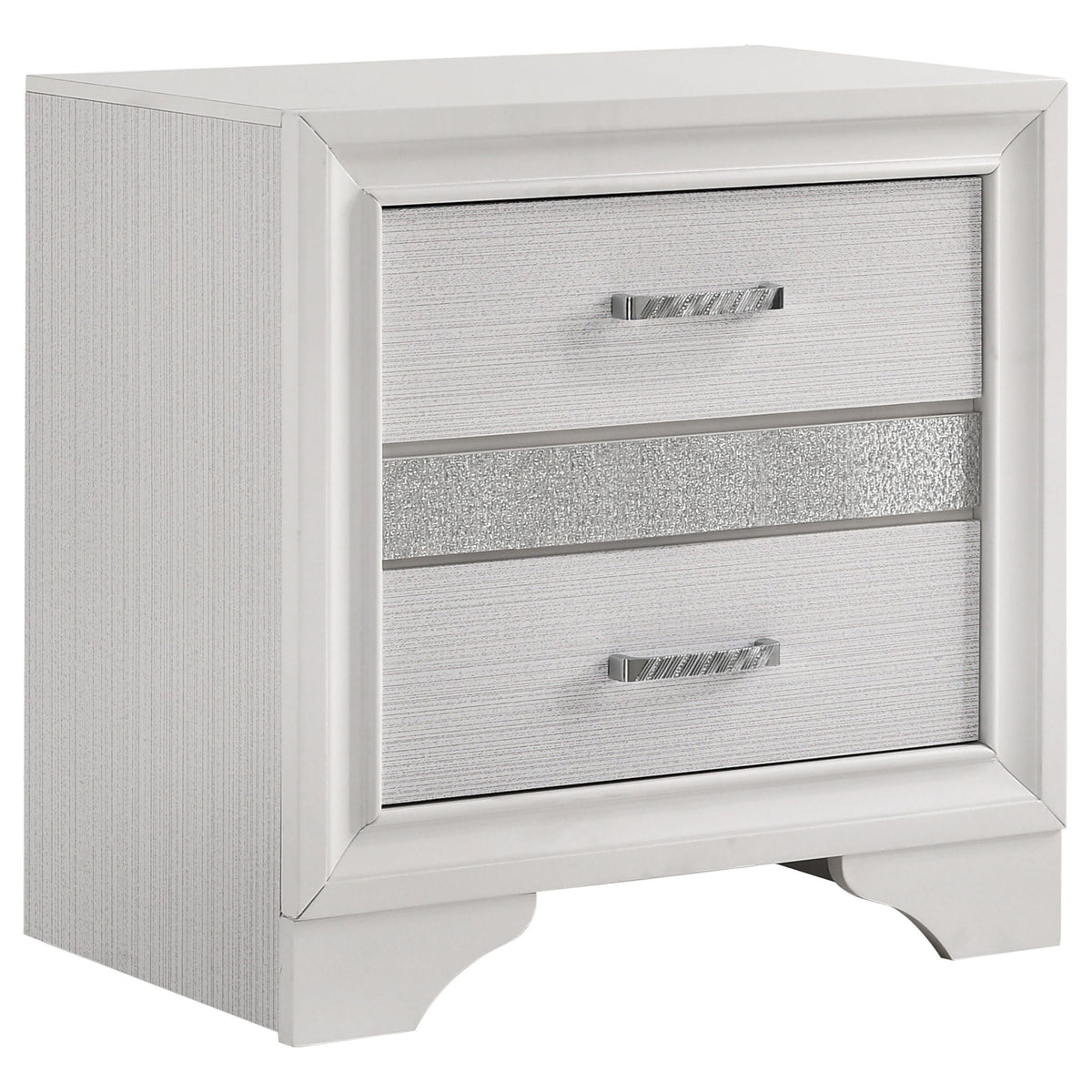 Modern Bedroom Set With Upholstered Headboard And Textured Storage