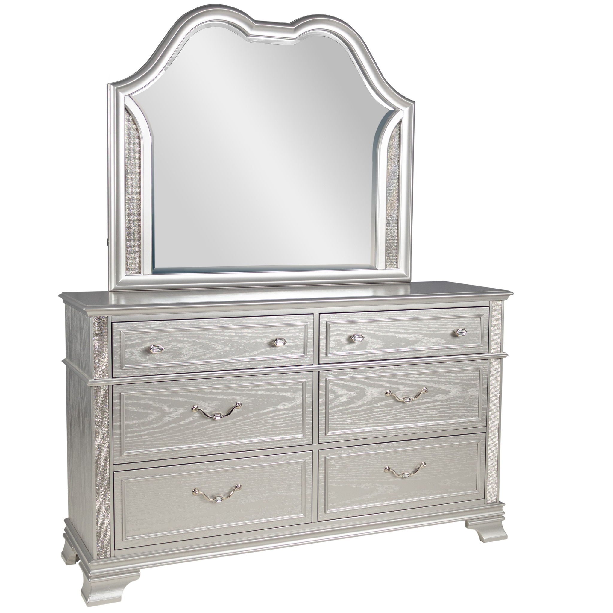 1 Piece Dresser Crystal Knobs Pull Handles Bedroom Furniture - Gray