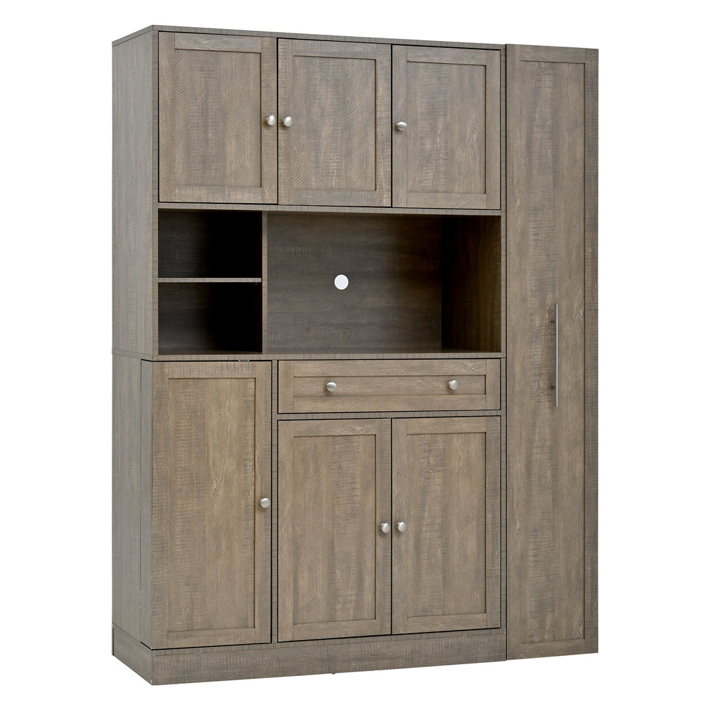 Large Kitchen Pantry Storage Cabinet Cupboard With Pull Out Side Cabinet