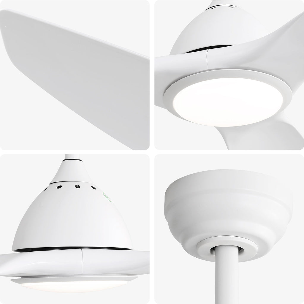 Bredoom Ceiling Fan With Remote Control And LED Light, Blades, Reversible DC Motor For Indoor / Outdoor Use