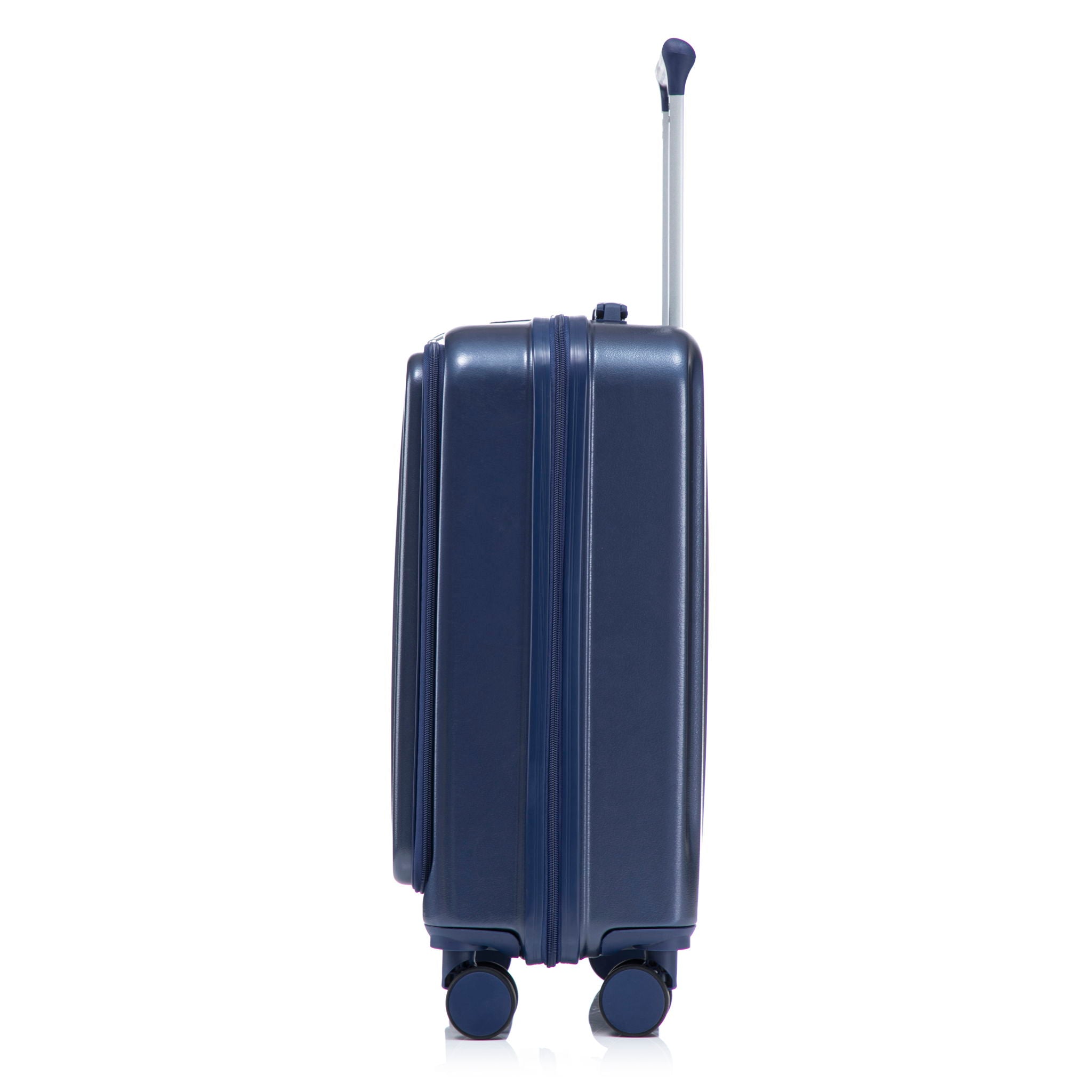 Luggage Set With Cosmetic Case, Combination Lock, Front Opening Design