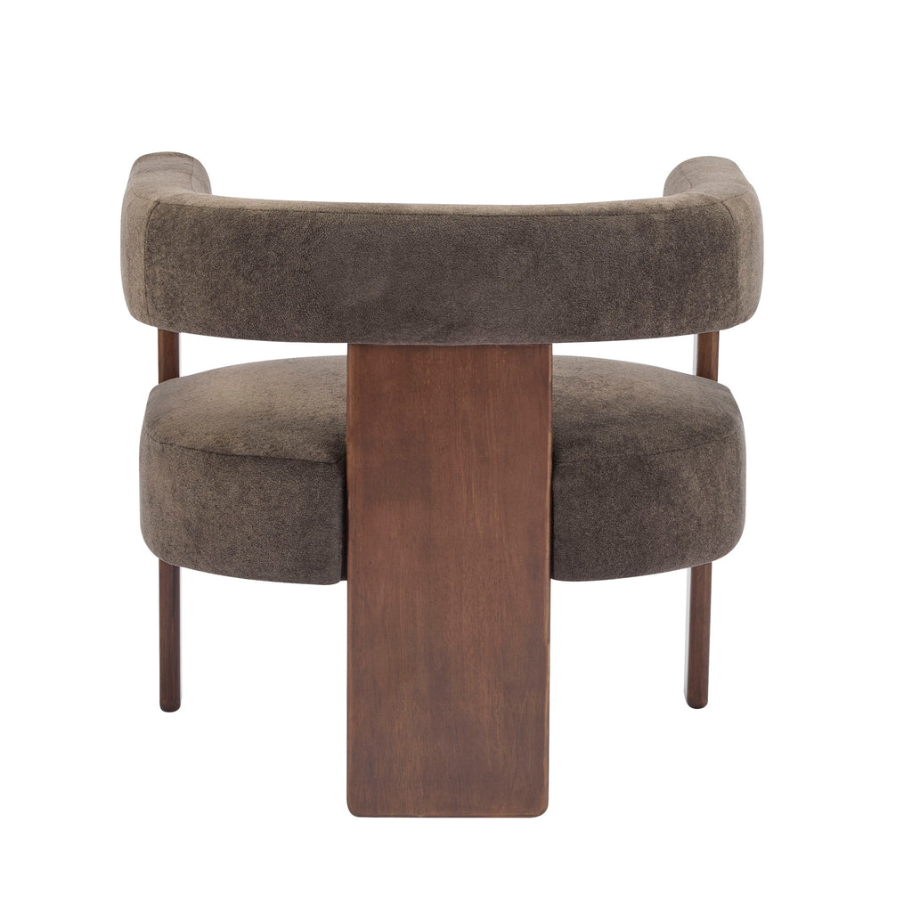 Modern Upholstered Accent Arm Chair With Barrel Back Design