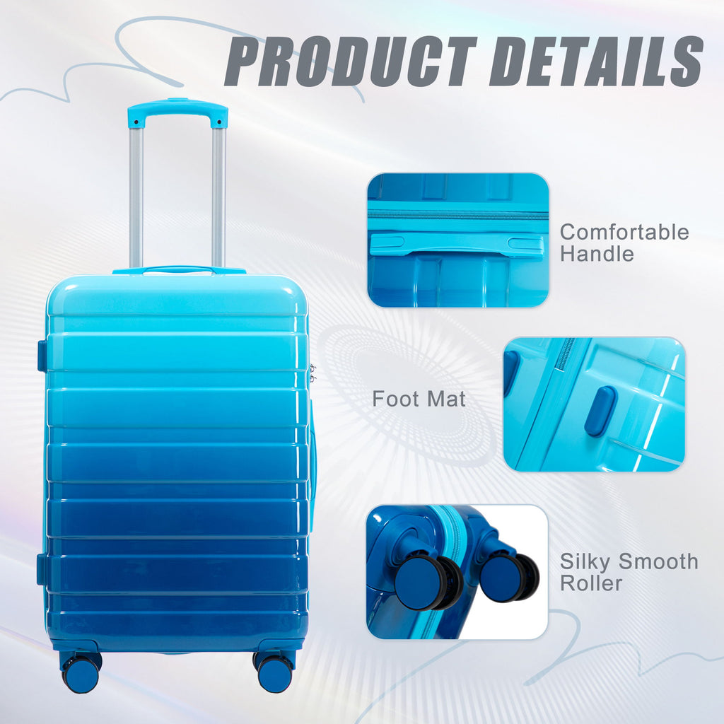 Luggage Set 20" /24" /28" With Combination Lock And Silent Wheels
