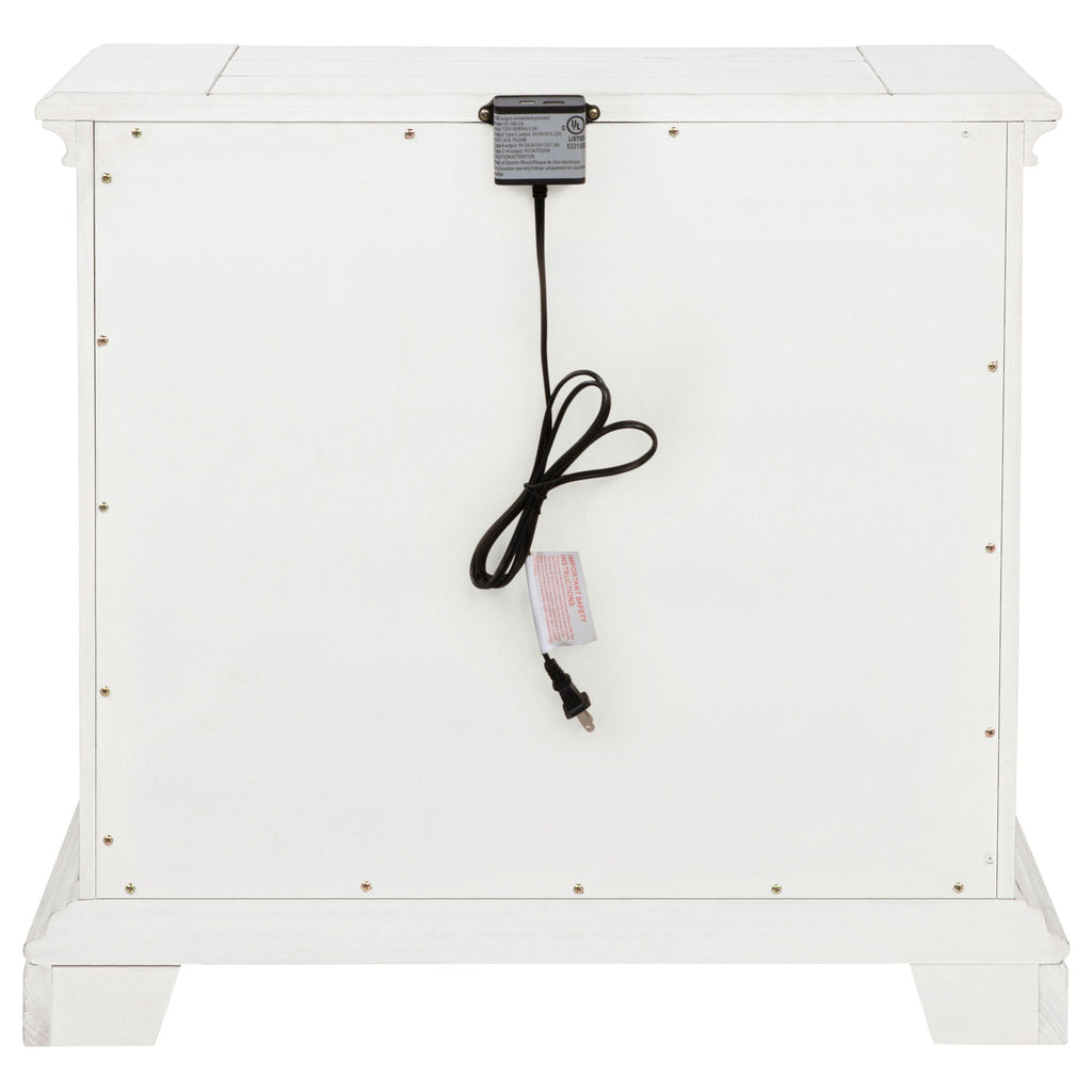 2 Drawer Nightstand With Dual USB Charging Ports - Vintage